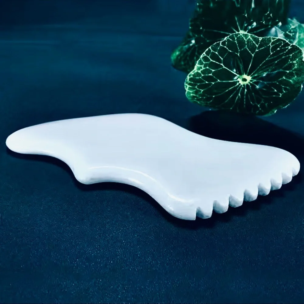 GUA SHA | Facial Massage Tool | Genuine White Jade Stone